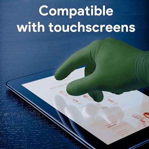 WECARE 8 Mil Nitrile Gloves - Heavy Duty Mechanic Gloves, with Diamond Grip - Powder and Latex Free Disposable Gloves - color: Green, size: XX-Large