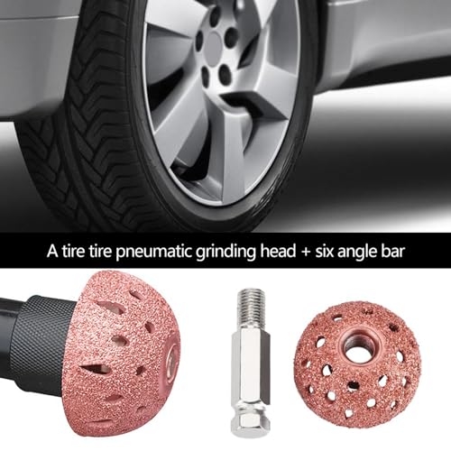 2PCS Low Speed Tire Buffer Wheel, 1.5" /38mm Grinding Wheel Head Tire Patch Roller 3/8"-24 Thread for Drill,70 Coarse Grit Buffing Wheel with Linking Rod Car Glue Tread Sidewall Tire Repair Kit