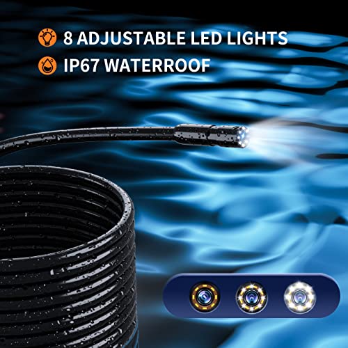 Daxiongmao Borescope Camera, 1080P HD IP67 Waterproof Endoscope with LED Light, 4.3" IPS Screen Flexible Snake Camera for Automotive Engine, Pipe, Wall & Vent InspectionI - size: 4.3" P410 Borescope