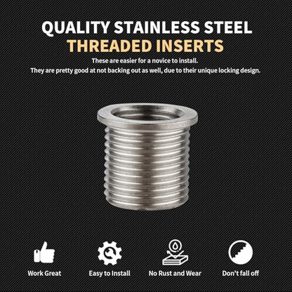Thread Repair Inserts M10X1.0X12.7MM Insert Qty 10 Stainless Steel - size: M10X1.0X12.7MM Insert