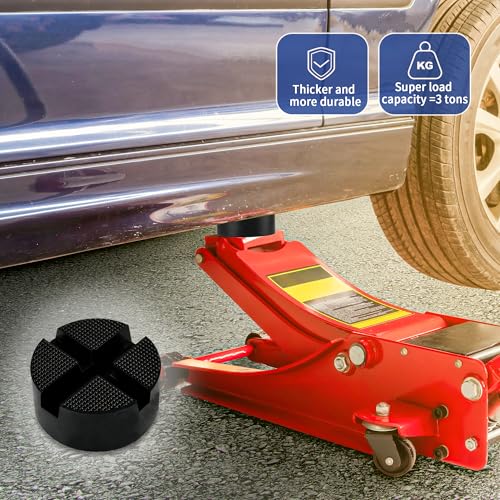 Floor Jack pad,Car Pinch Weld Jack Pad Adapter Upgraded Universal X-Slot Rubber Pad Frame Rail Adapter 1Pack (Size 3.9in Wide * 1.9in Thick)