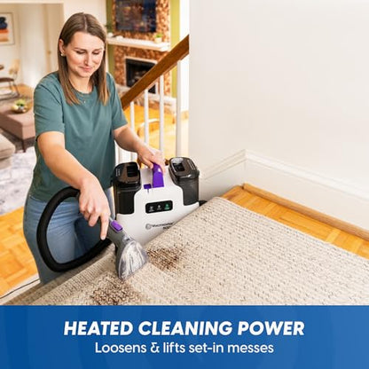 Vacmaster 500 Series Heated Carpet & Upholstery Spot Cleaner Machine | 16Kpa Power Suction with Versatile Tools for Pets, Area Rugs and Couches - SCB1001H 0101 - color: Purple