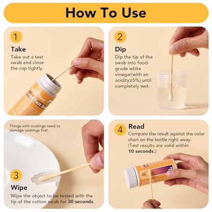 Easy@Home Lead Test Kit – 30 Rapid Swabs Without Vinegar, 30-Second Results | Surface Lead Screen for Painted Walls, Woodwork, Cabinets, Furniture, Toys, Dishes & Exposed Plumbing #EZLT-S:30