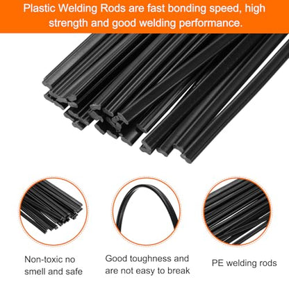 MECCANIXITY 30pcs 13 Inch Plastic Welding Rods ABS Welding Strips Welder Rods for Car Bumper, Kayak Repair, Plastic Welder, Black