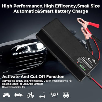 ULTRAPOWER 14.6V 10A LiFePO4 Battery Charger,Smart Battery Charger for 12V LFP Batteries and Lead Acid Battery,4LEDs Indicator,Fast Charging,High Efficiency for Deep Cycle Batteries.