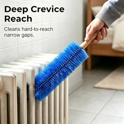 Fan Cleaning Brush Bendable Microfiber Head Wear | Resistant Comfortable Handle Washable Reusable Crevice Cleaning For Electric Fans Car Vents, Home Essential Rv accessories - color: Blue