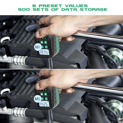 1/2-Inch Digital Torque Adapter, 2.21-44.25 Ft.lb/3-60 N.m, Electronic Torque Wrench Converter with ±2% Accuracy, Preset Function, Data Storage, 3/8” & 1/4” Adapter for Bike, Motorcycle, Car - size: 2.2-44.3 Ft-lb/3-60 Nm