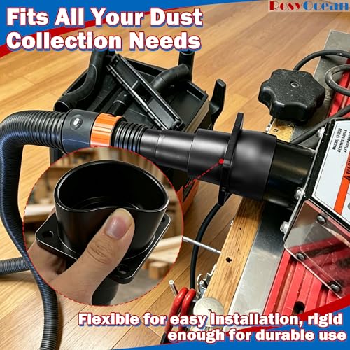 Multi-step Shop Vac Hose Adapter, Universal Tool Adapter, Quick-Connect Vacuum Hose Attachment for Woodworking Power Tools and All Wet/Dry Shop Vacuums