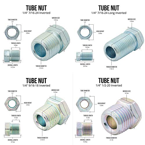 4LIFETIMELINES – 1/4" x 25' Copper-Nickel Brake Line Kit with 16 SAE Fittings | True CuNi Alloy, Non-Magnetic | Inverted Flare, 0.028" Wall | Rust-Proof Replacement Tubing for Cars & Trucks - size: 1 Coil and Fitting Kit
