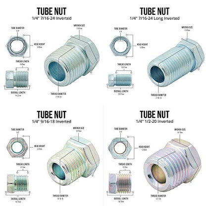 4LIFETIMELINES – 1/4" x 25' Copper-Nickel Brake Line Kit with 16 SAE Fittings | True CuNi Alloy, Non-Magnetic | Inverted Flare, 0.028" Wall | Rust-Proof Replacement Tubing for Cars & Trucks - size: 1 Coil and Fitting Kit