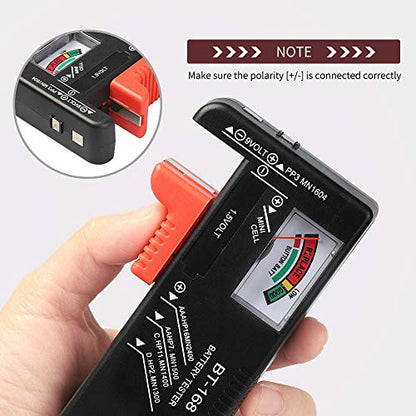 1Pcs Battery Tester Checker, Universal Battery Checker Model BT-168for AA AAA C D 9V 1.5V Button Cell Batteries Smal Electrical Equipment (Requires No Battery for Operating) | Universal Battery Tester Checker For Button Cell Model BT-168 Requires No Batte