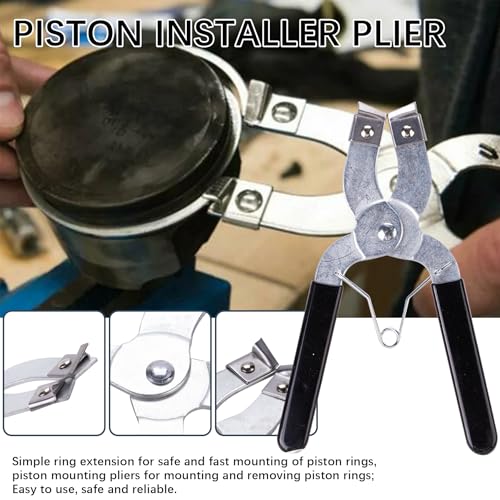 Piston Ring Compressor Tool Car Engine Piston Ring Installer Removal Kit Adjustable Sizes From 2-1/8 Inches To 7 Inches，with Piston Installer Plier and Stainless Steel Feeler Gauge