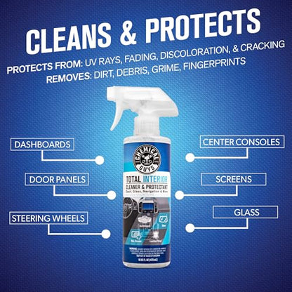 Chemical Guys, 17-Piece Car Detailing Kit, Interior, Wheel & Wash Cleaners | Takes a neglected car from grimy to detailed inside and out; the brushes reach vents, seams and lug nuts by hand
