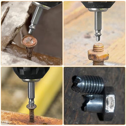 Damaged Screw Extractor Set, Remover for Stripped Screws Nuts & Bolts, Drill Bit Tools for Easy Removal of Rusty & Broken Hardware, Superb Gift for Men Broken Bolt Extractor Screw Remover Set - style: Screw Extractor 5PCS