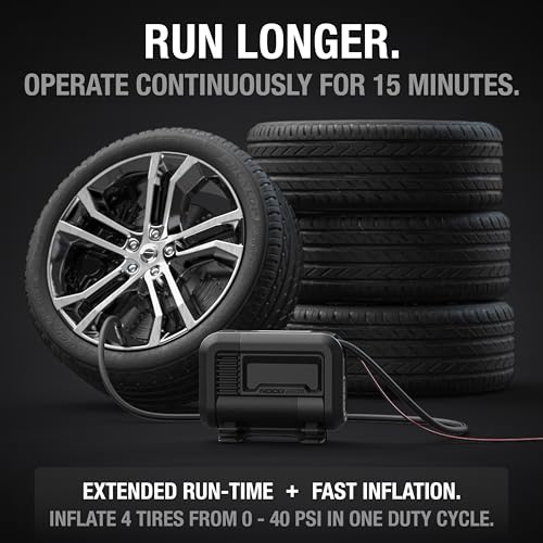 NOCO AIR20: UltraFast 20A Tire Inflator - 12V Portable Air Compressor Pump – 47 SLPM Airflow Inflates 0–40 PSI in 2.5 Minutes – Digital Gauge + Auto-Shutoff