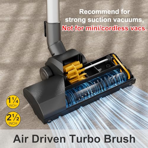 Turbo Brush Head Shop Vac Accessory 1.25" with 2.5" Hose Adapter, 1-1/4" 2-1/2" Shopvac Attachment for Wet Dry Vacuums, Ideal for Pet Hair Removal on Carpets Area Rugs Hardfloors - style: Turbo Brush