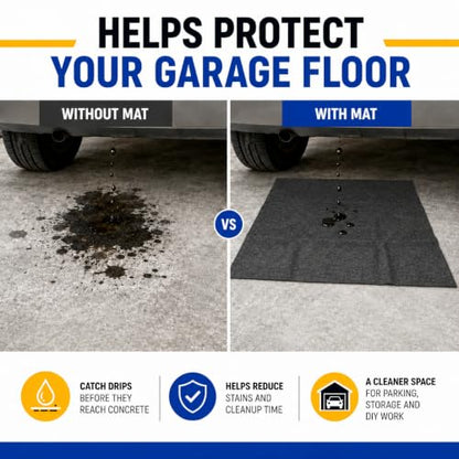 31" x 36" Garage Floor Mat, Oil Spill Mat for Under Car Motorcycle, Reusable Absorbent Leakproof Maintenance Mat, Protect Garage Driveway Floor from Oil Spills, Stains Splashes
