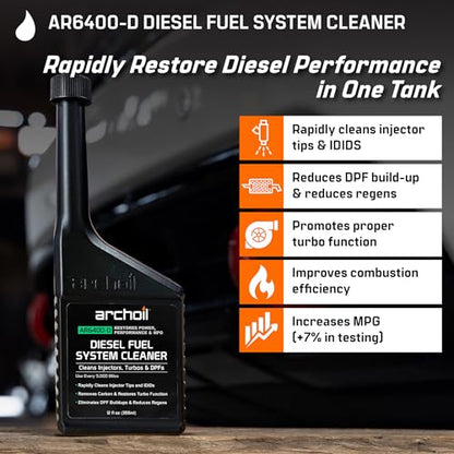 Archoil AR6400-D Diesel Fuel System Cleaner (Two Pack) - Cleans Injectors, Turbo & DPF - size: 12 Fl Oz (Pack of 2)