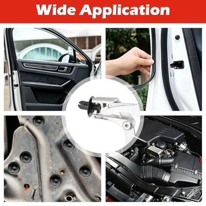 Car Clip Pliers, Panel Clip Removal Tool, Auto Fastener Remover with 15 Trim Rivets for Automotive Plastic Rivets, Push Pin & Door Trim, Damage-Free Disassembly Tool