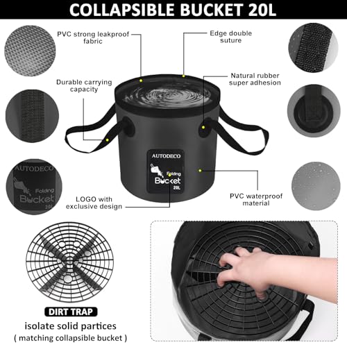 44Pcs Car Wash Detailing Kit Cleaning Kits with Foam Gun Sprayer Wash Mop with Long Handle Collapsible Bucket Large Wash Mitt Towels Complete Interior Exterior Car Washing Supply Set Black - color: Black