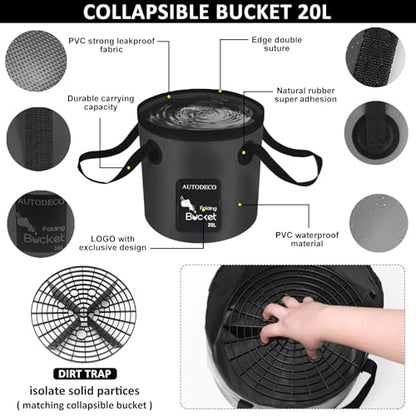 44Pcs Car Wash Detailing Kit Cleaning Kits with Foam Gun Sprayer Wash Mop with Long Handle Collapsible Bucket Large Wash Mitt Towels Complete Interior Exterior Car Washing Supply Set Black - color: Black