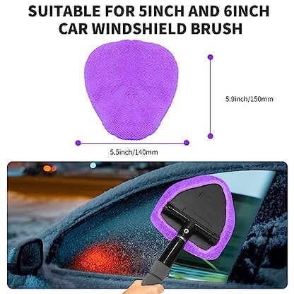 XINDELL 5 Pack Windshield Cleaner Microfiber Pads – Replacement Heads Cover for Xindell Tools Washable & Reusable Triangle Pads (Violet). Fits Window Reach Tool - Handle Not Included - color: Violet