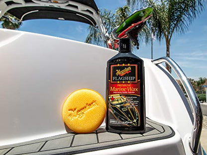Meguiar's Flagship Premium Marine Wax M6316 - Synthetic RV and Boat - Durable Fiberglass and Gel Coat Protection for a Long-Lasting Shine - Professional-Grade with UV Protection, 16 Oz Liquid - size: 16 Fl Oz (Pack of 1)