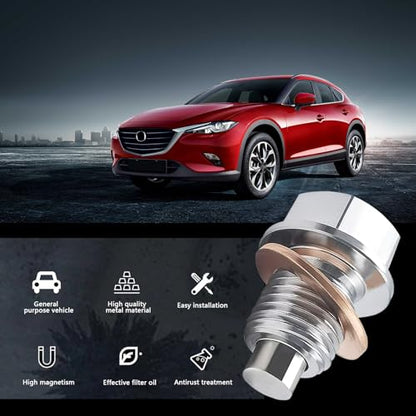 Magnetic Oil Drain Plug M14x1.5, Stainless Steel Oil Drain Plug with 5 PCS Copper Crush Washer Anti Leakage Replacement for Car Motorcycle Boat - size: M14x1.5