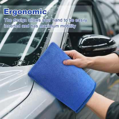 Clay Mitt Auto Detailing 2 Pack, Fine Grade Microfiber Car Clay Bar Mitt, DIY Detail Tool & Kit Car Detailing Alternative (Blue) - color: Blue, size: 2 Pack