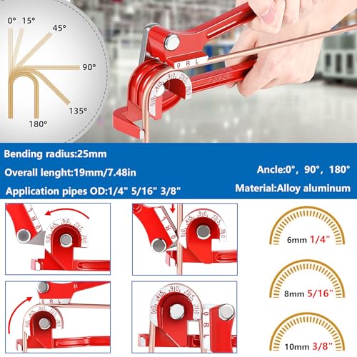 smseace 3/16 Inch+1/4 Inch Brake Line Flaring Tool Kit Include 25 FT Zinc-Plated Brake Line Kit with 94pcs Fittings,8pcs Union,Tubing Bender,Double & Single Flare Tool,Cutter - color: Silver-B, size: 3/16inch+1/4inch