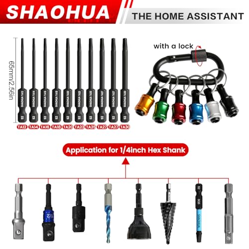 10PCS Triangle Screwdriver Set with Drill Bit Holder Key Chain, Triangle Screwdriver Bit Set, S2 Steel Screwdriver Set,1/4 Hex-Shank Drill Bit Set, TA12/14/16/18/20/23/25/27(x2)/30 - style: H. Triangle Screwdriver Bits
