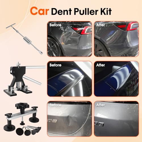 Car Dent Puller Kit - Dent Remover with Slide Hammer T-Bar Bridge Lifter and High Adhesion Pull Tabs - for Paintless Auto Body Repair on Vehicle Door Dings Hail Damage and Furniture - size: Dent Puller Kit-C