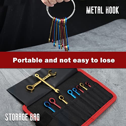 Small Wrench Set SAE 10 PCS 5/32" To 7/16" Color Plated Open and Box End Mini Wrenches with Key Ring Small Standard Spanner Ignition Wrench Set with Portable Storage Pouches - style: SAE