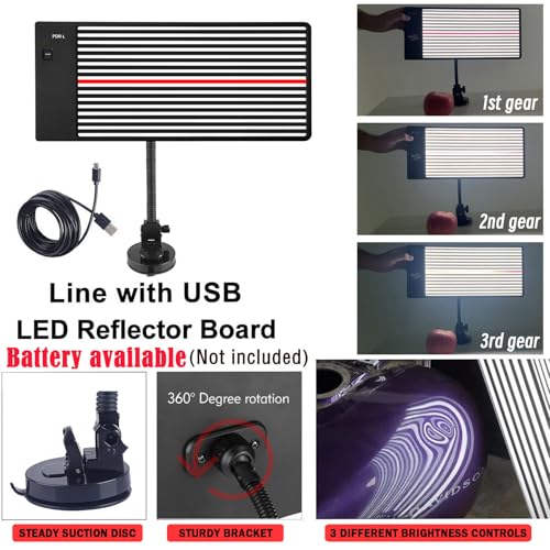 Dent Puller PDR Light Wireless LED Dent Line Board NO Battery | USB Rechargeable & Battery Powered, PDR Tools for Car Dent Repair and Paintless Dent Removal (Battery not Included) - size: PDR light-01