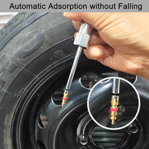 Magnetic Valve Core Removal Tool,Schrader Valve Stem Removal Tools Stem Puller, Great Stainless Steel Tire Valves Tool for Schrader Cores (4 Inch Length) - size: Schrader 1 PACK