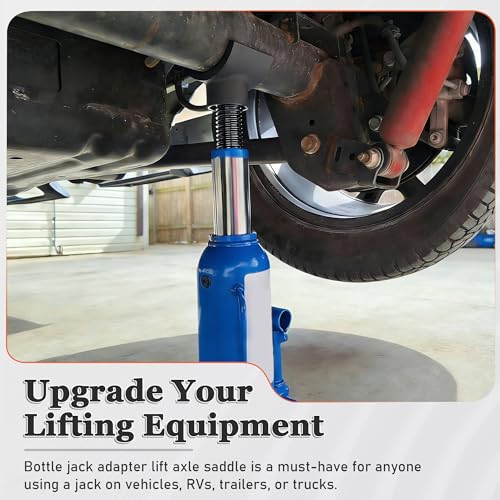 Bottle Jack Axle Adapter Lifting Saddle, Heavy Duty Steel Axle Cradle Compatible with 3", 4" Round Axles Tubes & Dana 60/70/80 Hydraulic Jack for RV, Truck, Trailer & Off-Road Use, 4 Inchs - size: 4 INCH