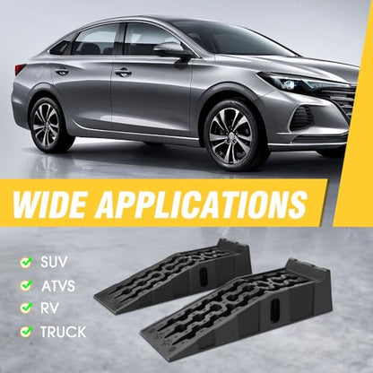 DNA Motoring 6.7" Car Lift Ramp, 9.6" Working Width, 2-Pack Vehicle Parking Ramp Stand - 7.2T G.V.M Capacity, Multifunctional Portable Ramp for Car Service, TOOLS-00816 - size: 35.75"L x 12.13"W x 8.66"H