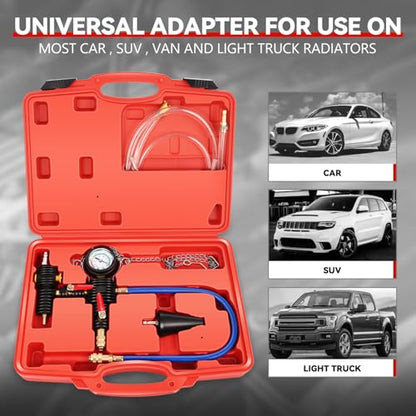 Auto Dynasty Cooling System Vacuum Purge Refill Kit with Pressure Guage Hoses Automotive Coolant Cooling System for Car Van SUV Truck - size: Vacuum Purge Refill Kit