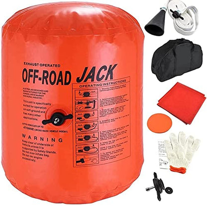 4-Ton Exhaust Air Jack - Portable Inflatable Car Lifting Bag for SUV, Truck & Off-Road Vehicle Recovery Emergency Tire Change Kit for Uneven Terrain