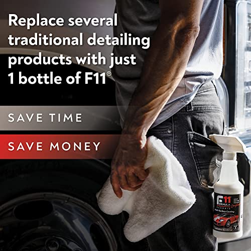 TopCoat F11 Polish & Sealer for Cars, Bikes and More – Water-Based Alternative to Ceramic Wax - 8 oz F11 Kit with Travel Bottle and 2 Microfiber Towels
