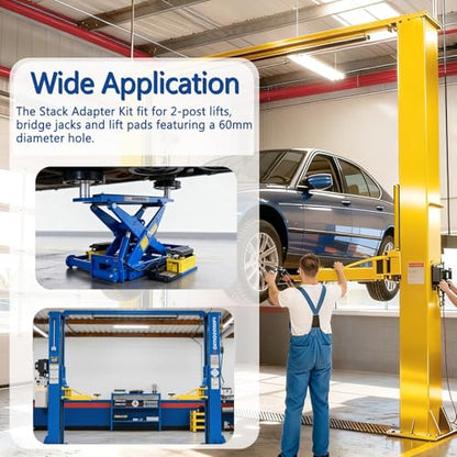 10315 Stack Truck Adapter Kit for Challenger Lifts CL10 E10 VS10 | Four 3" & Two 6" Stack Adapters with Organizer for Challenger Two Post Automotive Lifts (2-3/8" 60mm pin dia.)