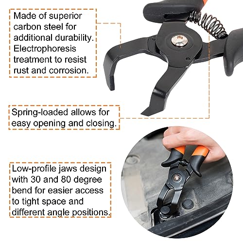 PLATATO 2 PCS Push Pin Pliers Set Auto Panel Clip and Trim Removal Tool Includes 30 Degree and 80 Degree Pliers Easily Removes Plastic Fasteners and Rivets
