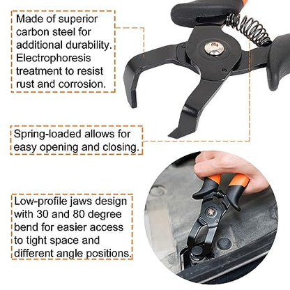 PLATATO 2 PCS Push Pin Pliers Set Auto Panel Clip and Trim Removal Tool Includes 30 Degree and 80 Degree Pliers Easily Removes Plastic Fasteners and Rivets