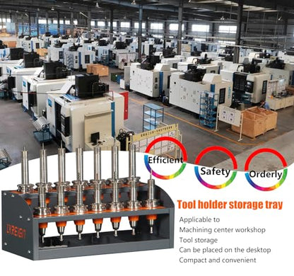 CNC Tool Rack for Workshop Storehouse Airplane Car Furniture Make, CNC Tool Holder on Desktop Placed, CNC Tool Storage Rack Placed on The Desktop - size: CAT/BT40-14CAP