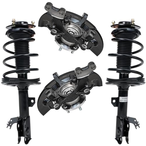 Detroit Axle - 2.5L Front 4pc Steering Knuckles Kit for 12-17 Toyota Camry, 2 Steering Knuckles & Wheel Bearing Hubs 2 Struts w/Coil Spring 2012 2013 2014 2015 2016 2017 Replacement Suspension - size: 4QU48648/ Big strut kit