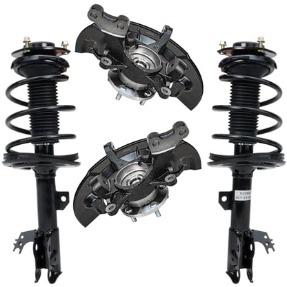 Detroit Axle - 2.5L Front 4pc Steering Knuckles Kit for 12-17 Toyota Camry, 2 Steering Knuckles & Wheel Bearing Hubs 2 Struts w/Coil Spring 2012 2013 2014 2015 2016 2017 Replacement Suspension - size: 4QU48648/ Big strut kit