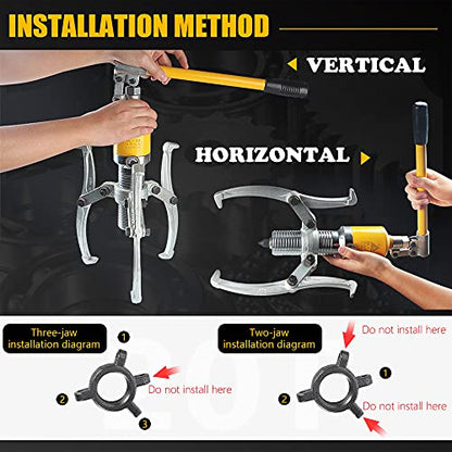 NEWTRY 10 Ton Hydraulic Puller & CP-180 Manual Hydraulic Hand Pump