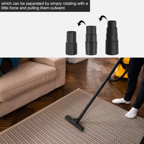 3 Piece Vacuum Adapter Combo Kit Fits Wet Dry Vacuum Cleaners | Includes 1-3/8" to 1-1/4", 1-1/2" to 1-3/8" to 1-1/4", 1" to 1-1/8" to 1-3/8" to 1-5/8" Connector Accessory