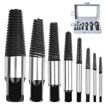 Broken Water Pipe Extractor 8pcs, Broken Water Pipe Screw Extractor | for Removing Stripped Screws and Broken Bolts, Damaged Screw Broken Bolt Water Pipe Remover Set