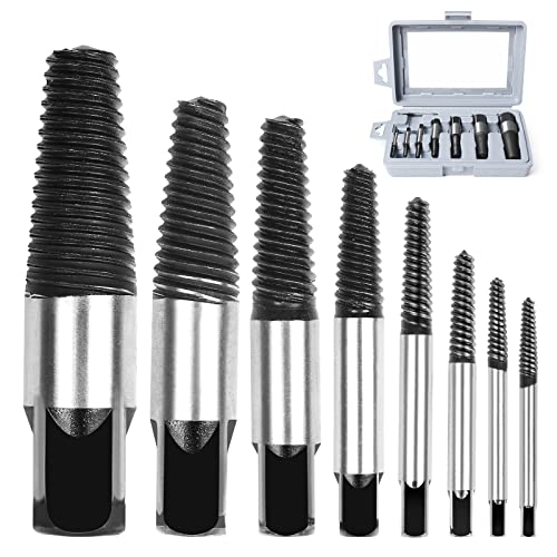 Broken Water Pipe Extractor 8pcs, Broken Water Pipe Screw Extractor | for Removing Stripped Screws and Broken Bolts, Damaged Screw Broken Bolt Water Pipe Remover Set